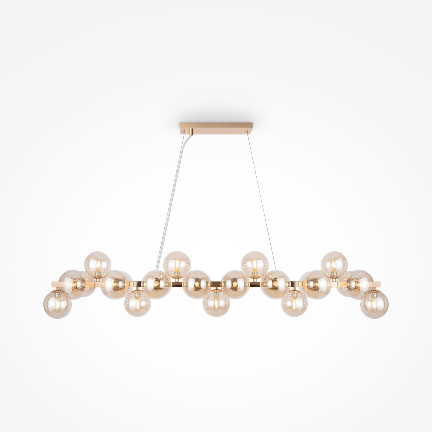 Lampe à suspendre métal verre fumé H : max. 133,9 cm G9 Moderne