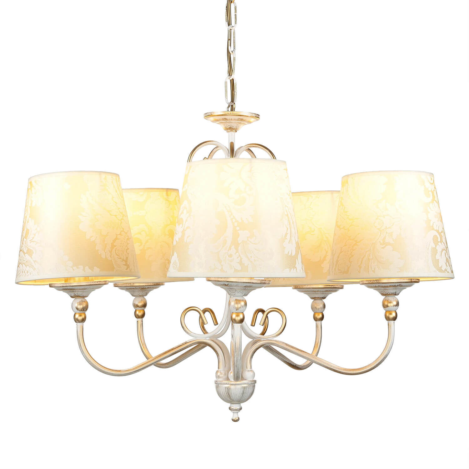 Lustre shabby en or écru Ø64cm GANARA Leuchter, Lampe, Leuchte