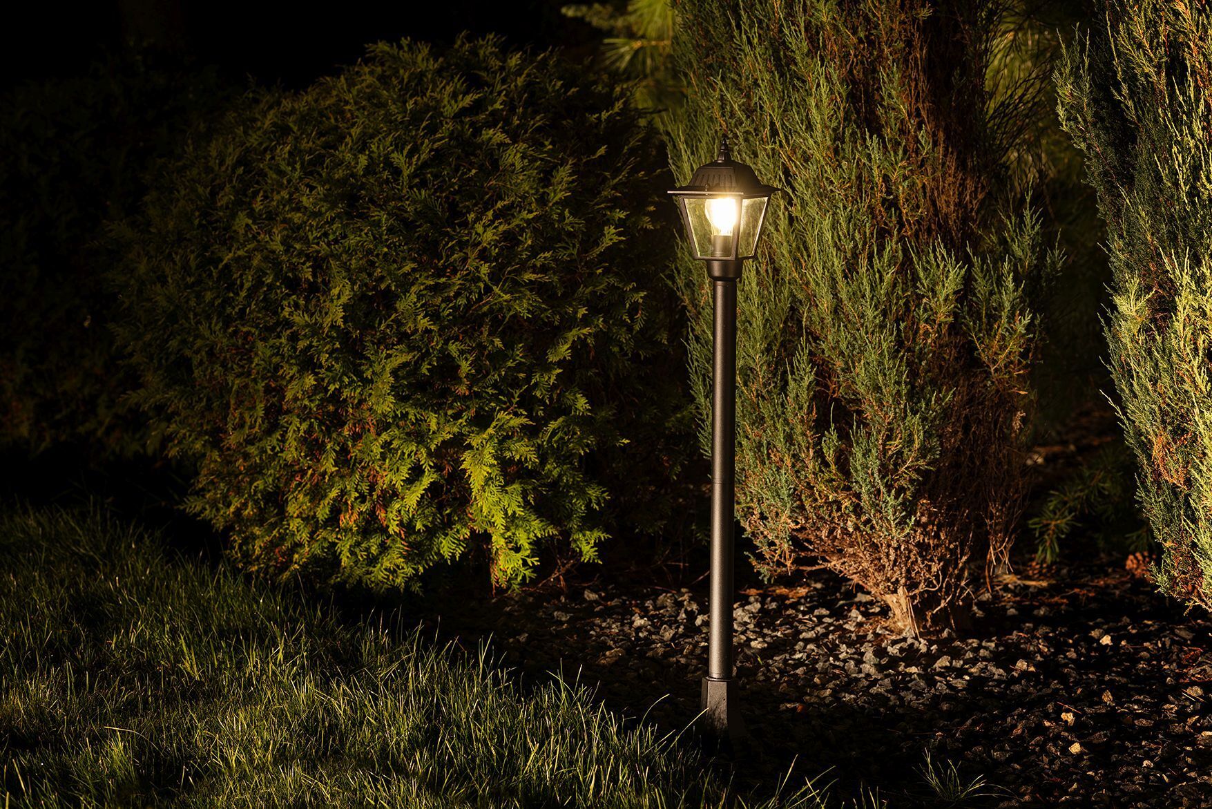 Lampadaire extérieur 100 cm E27 IP44 noir en aluminium