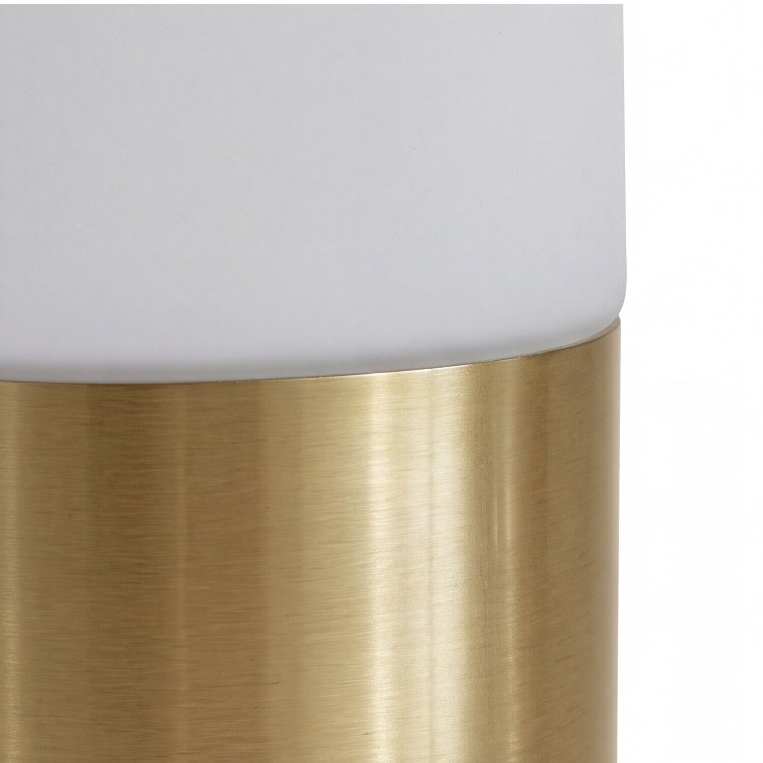 lampe, messing, gebürstet, metall, weißes schirmchen