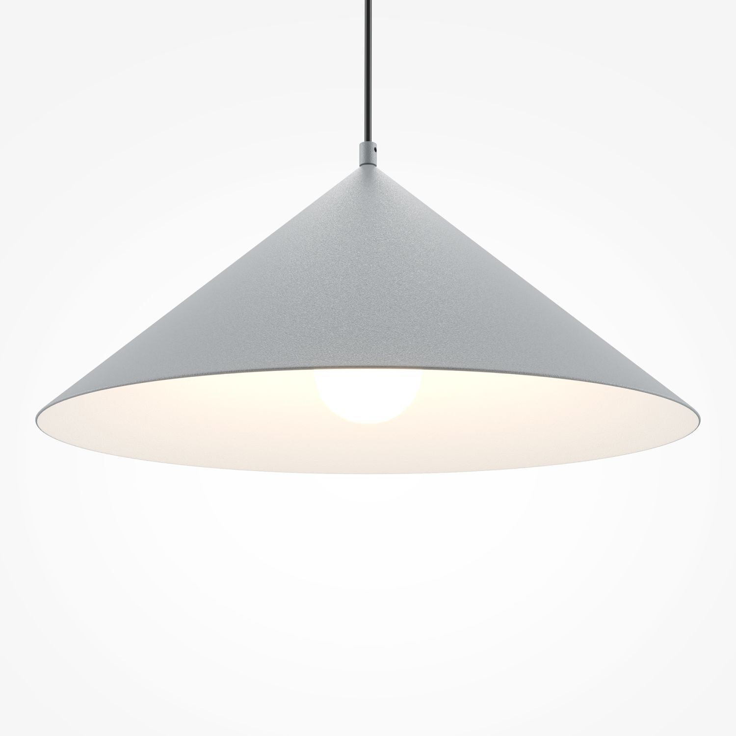 Hängelampe Metall E27 Ø 35 cm rund H: max. 318 cm Grau Lampe, Leuchte
