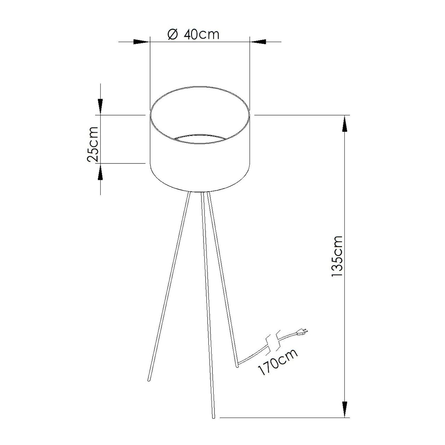 Stehleuchte Stoff Taupe E27 H:135 cm Tripod Modern Diagramm, Handlung