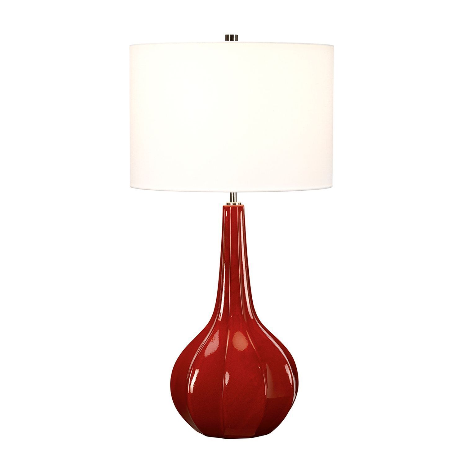 Tischleuchte MJRA Keramik Rot Creme H:72cm Lampe