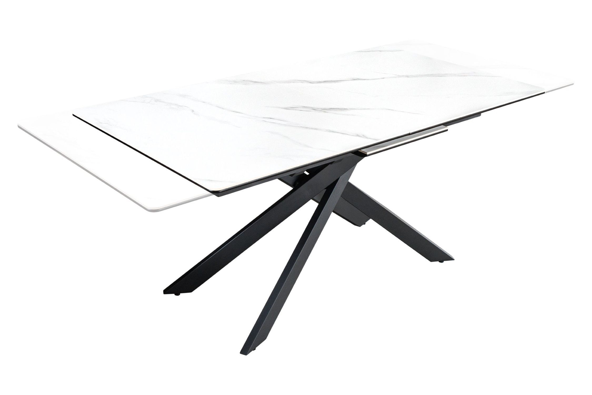 Table de salle à manger extensible céramique métal blanc noir Kaffeetisch, Mobiliar, Tabelle, Esstisch, Schreibtisch