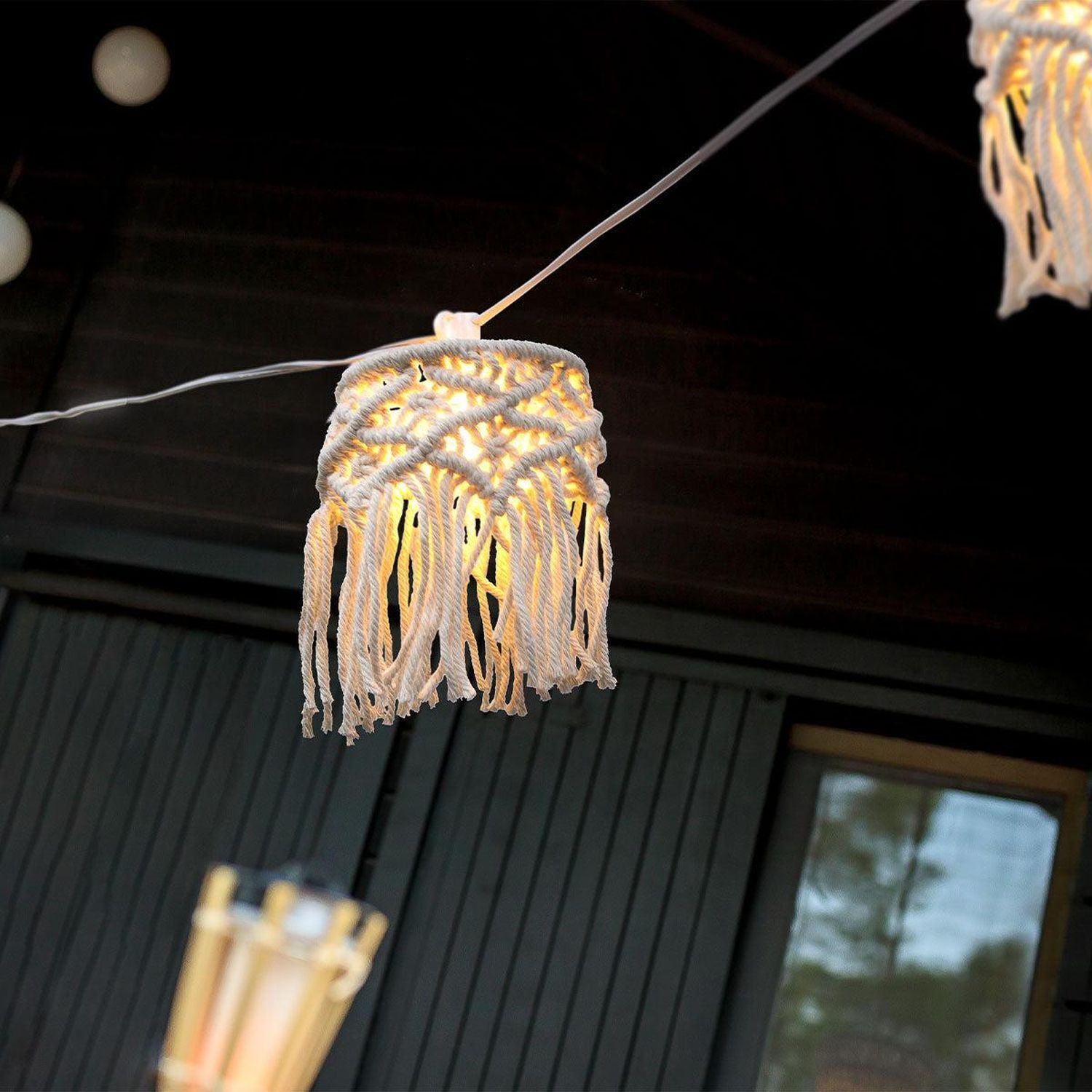 LED Solarlichterkette 5m lang 2700 K warmweiß IP44 Weiß Leuchter, Lampe, Kunst, Kunsthandwerk