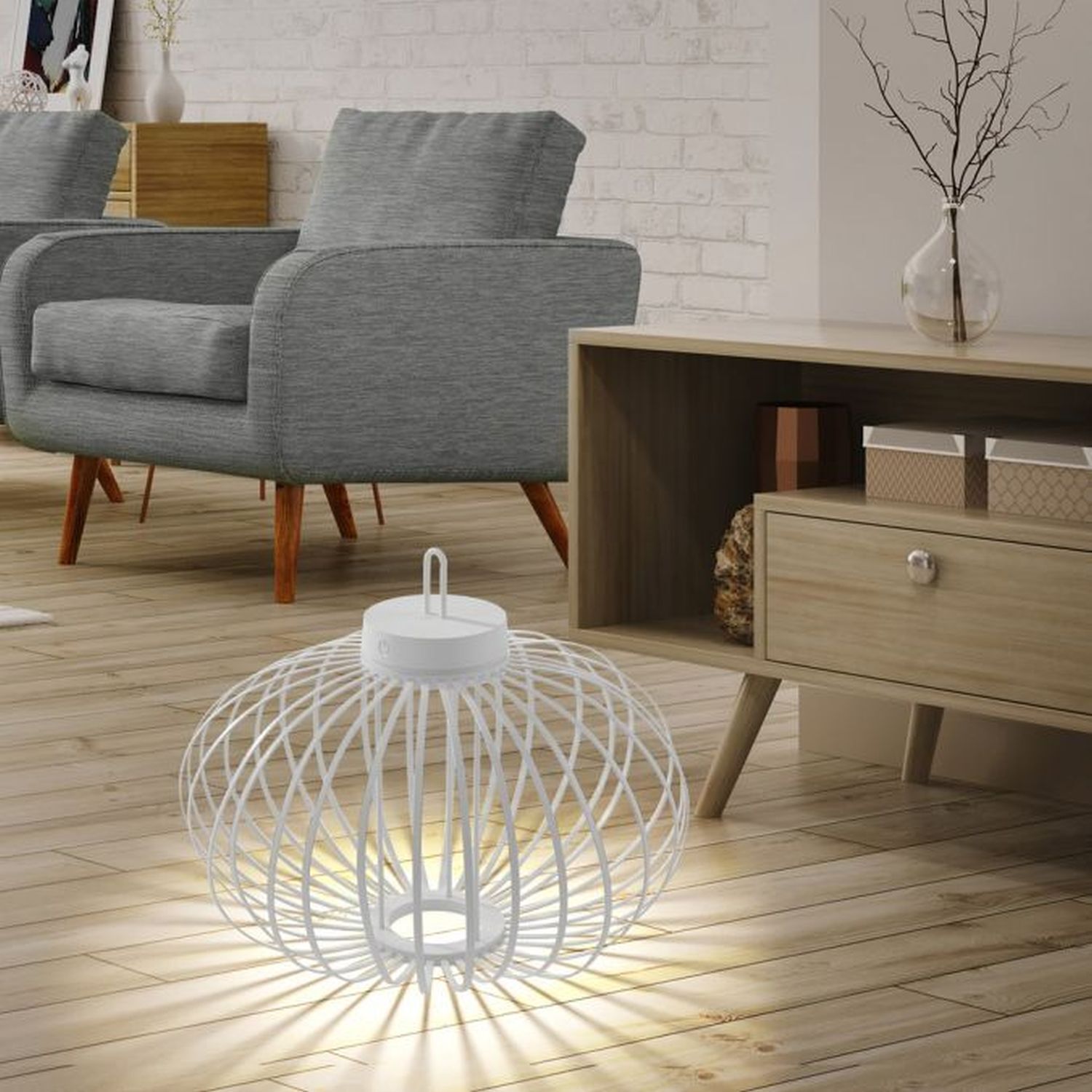 Lampe de table LED rechargeable IP44 blanche dimmable Touch 37 cm 2 W Kaffeetisch, Mobiliar, Tabelle, Lampe, Fußboden