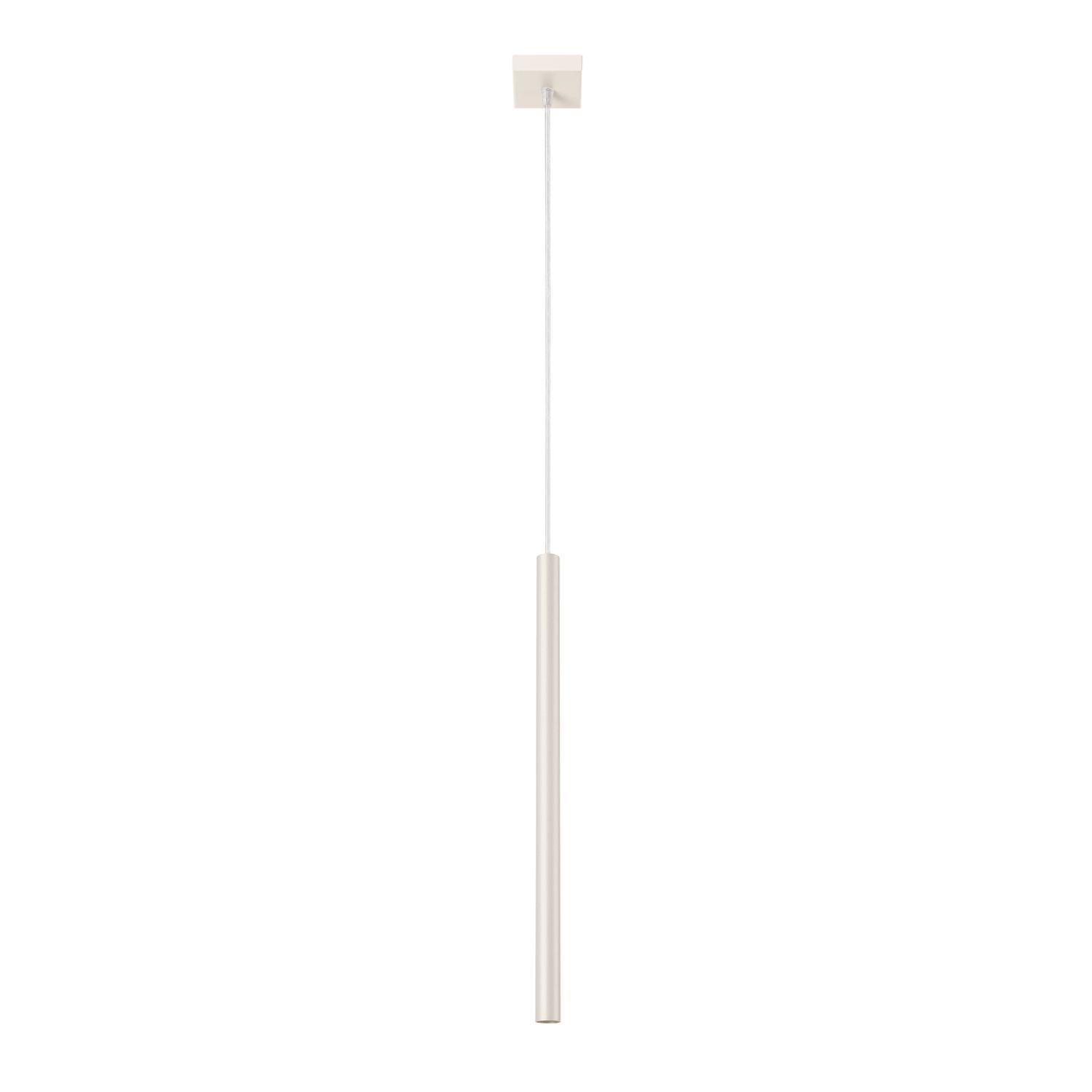 Runde Hängelampe Beige Stahl G9 Ø3,5 cm akzentuiert pendant, suspension, lamp, rod, ceiling