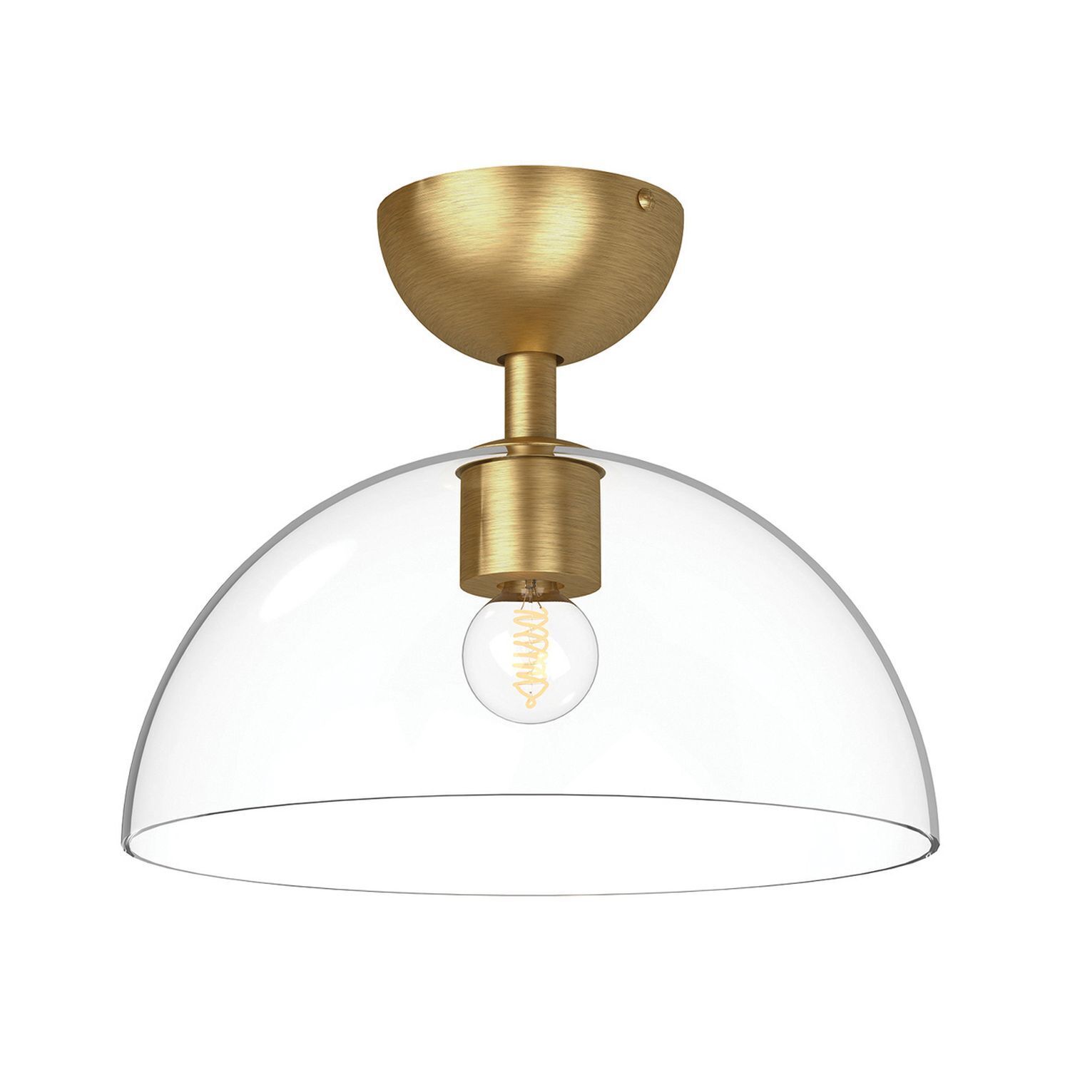 Lampe de plafonnier verre métal E27 Ø 30,5 cm en or brossé