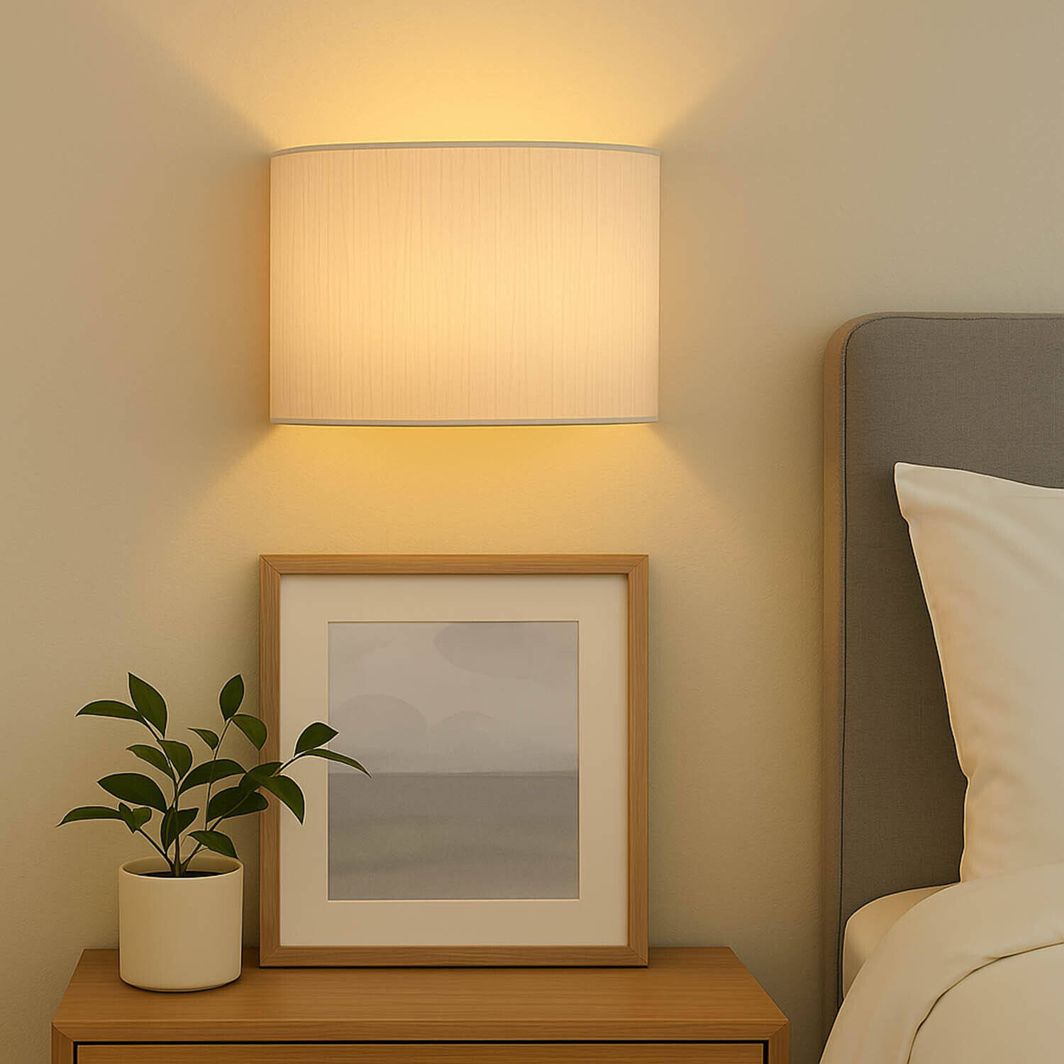 Applique murale tissu Up Down en laiton crème GRASTA Lampe, Pflanze