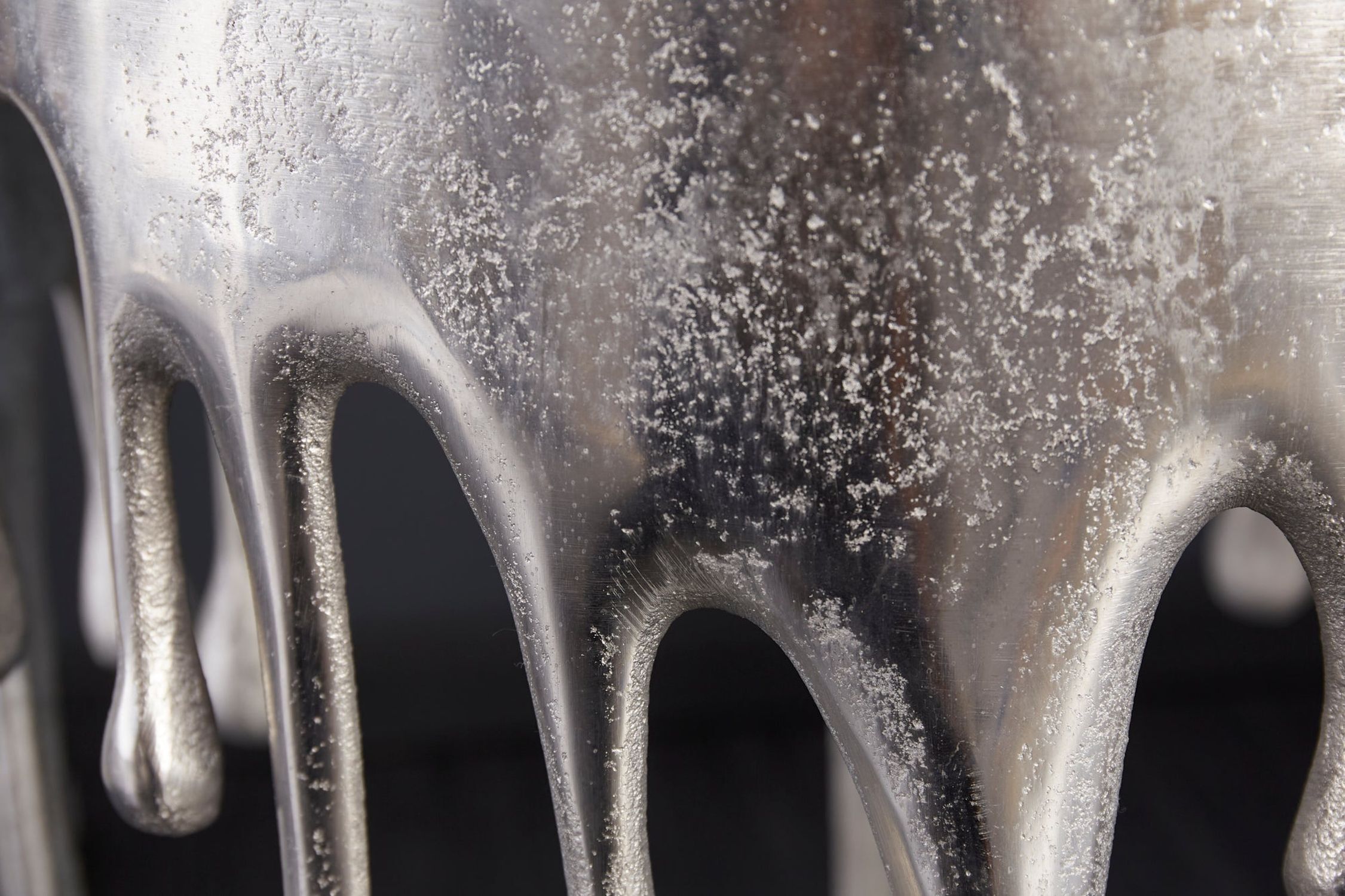 Beistelltisch Aluminium in Silber 37 x 37 cm Eis, Draußen, Natur