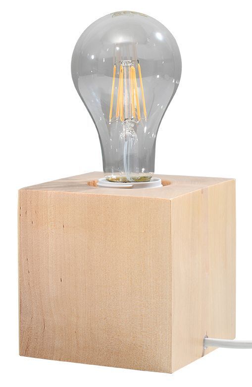 Holz Tischlampe eckig H:10cm klein Modern dekorativ für