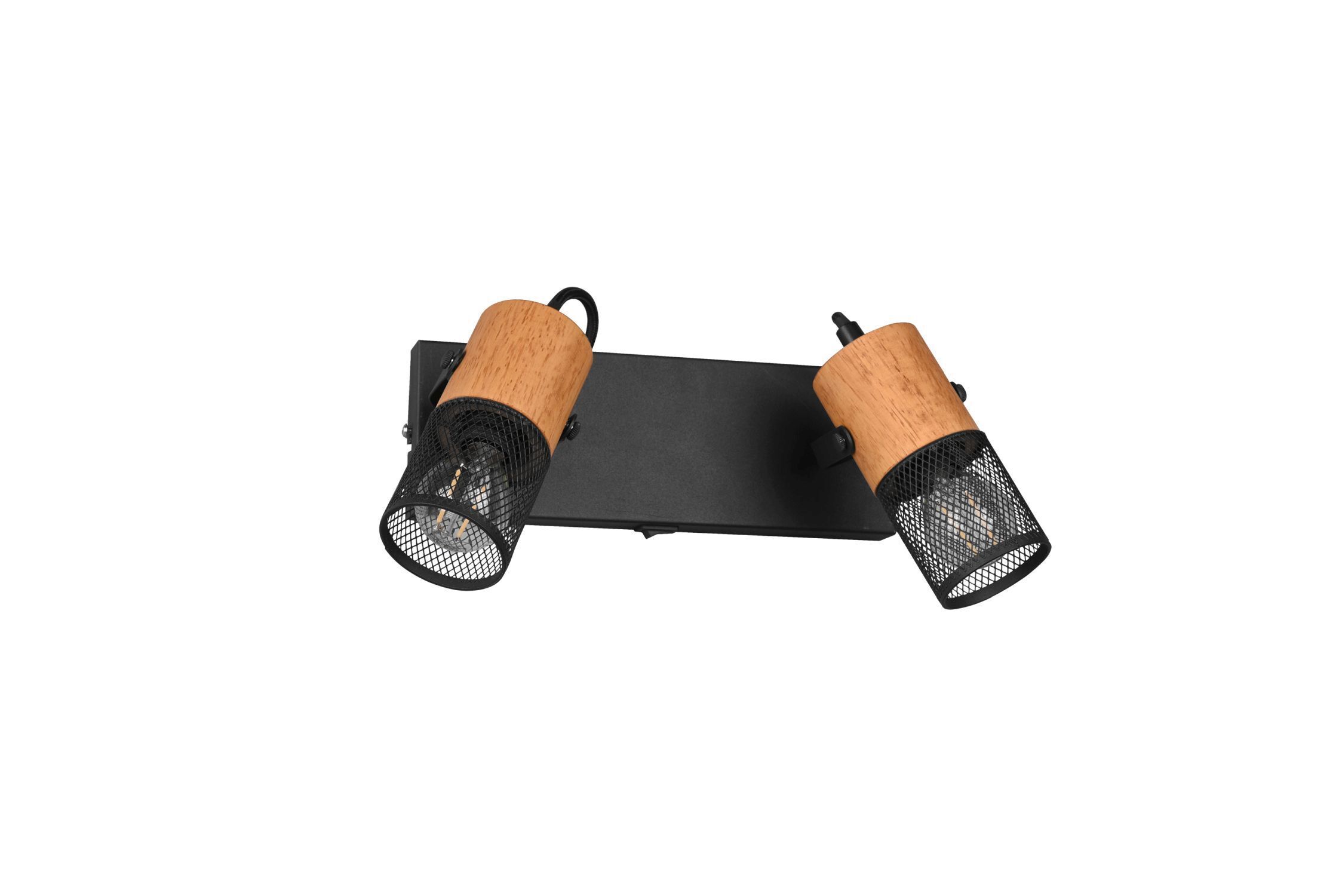 Flexibler Wandstrahler Metall Holz B:26 cm E14 Schalter Licht