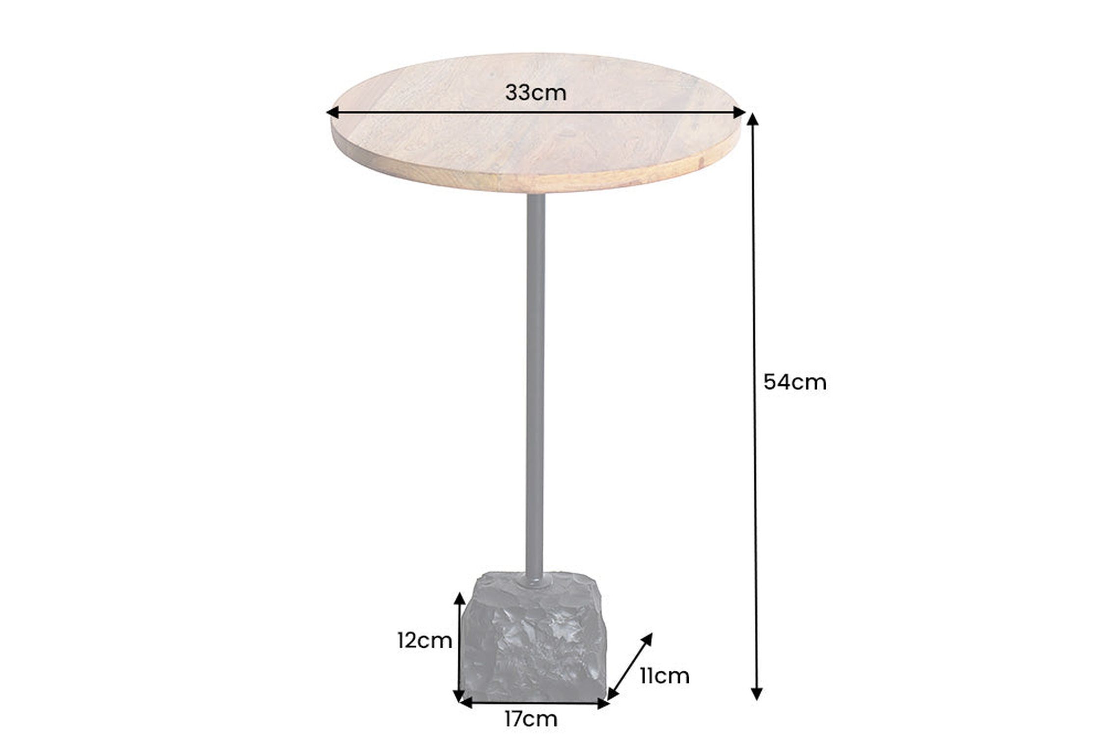 Beistelltisch Mango Holz Marmor Metall Handarbeit Ø 33 cm Moebel, Tabelle, Lampe, Esstisch