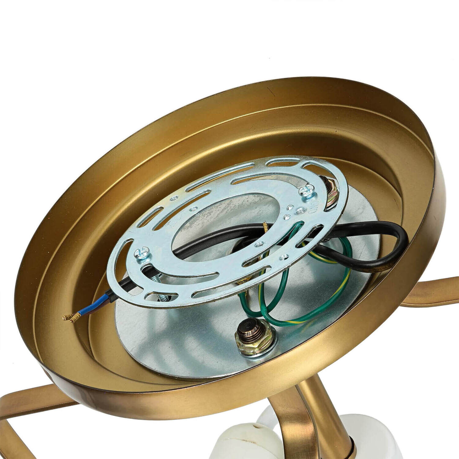 Lampe de plafond blanc laiton antique Art Nouveau éblouissant