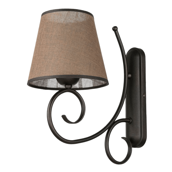 Appliques avec abat-jour Wandleuchte, Wandlampe, Schwarz, Metall, Lampenschirm