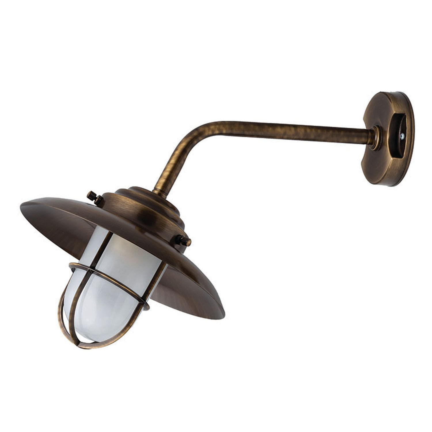 Lampe murale antique en laiton IP43 Maritim in Antik