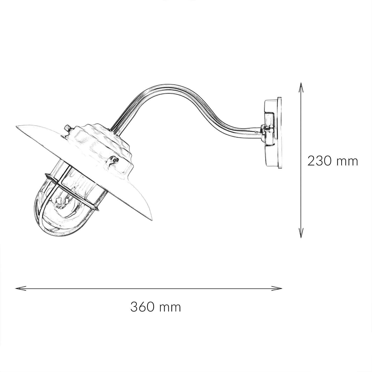 Lampe murale résistante aux intempéries KAVALA laiton antique inoxydable