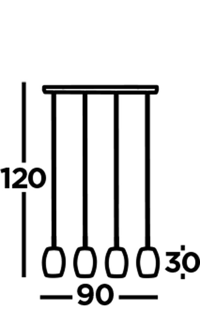 Hängelampe Metall 4-flammig Schwarz Gold B: 90 cm E27 Hängelampe Metall 4-flammig Schwarz Gold B: 90 cm E27