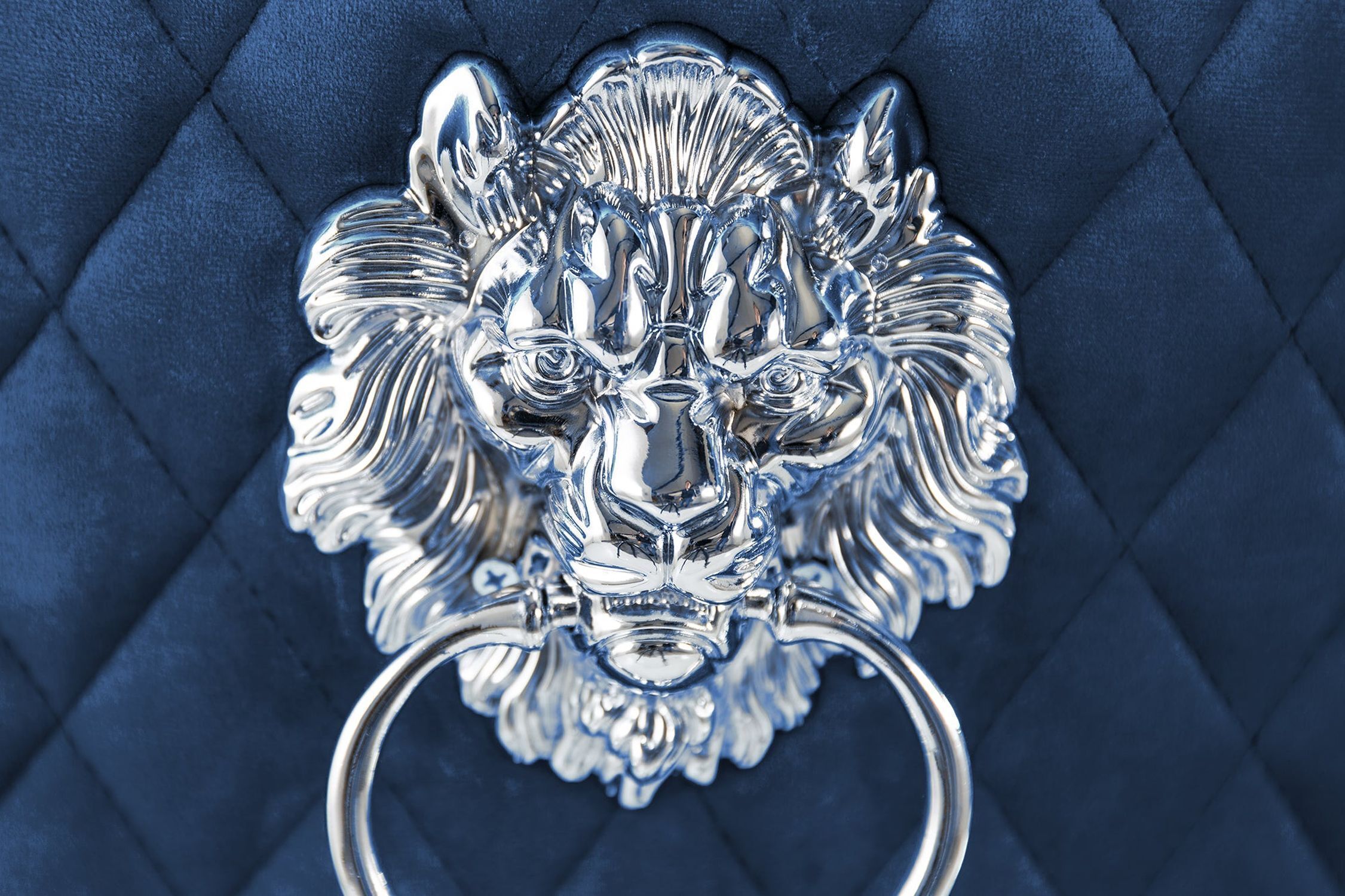 Chaise de salle à manger velours acier inoxydable Chesterfield bleu argenté Zubehör, Schmuck