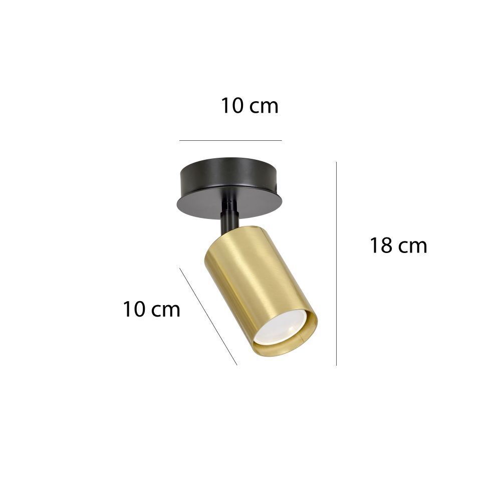Petit spot de plafond GU10 noir or Ø8cm métal