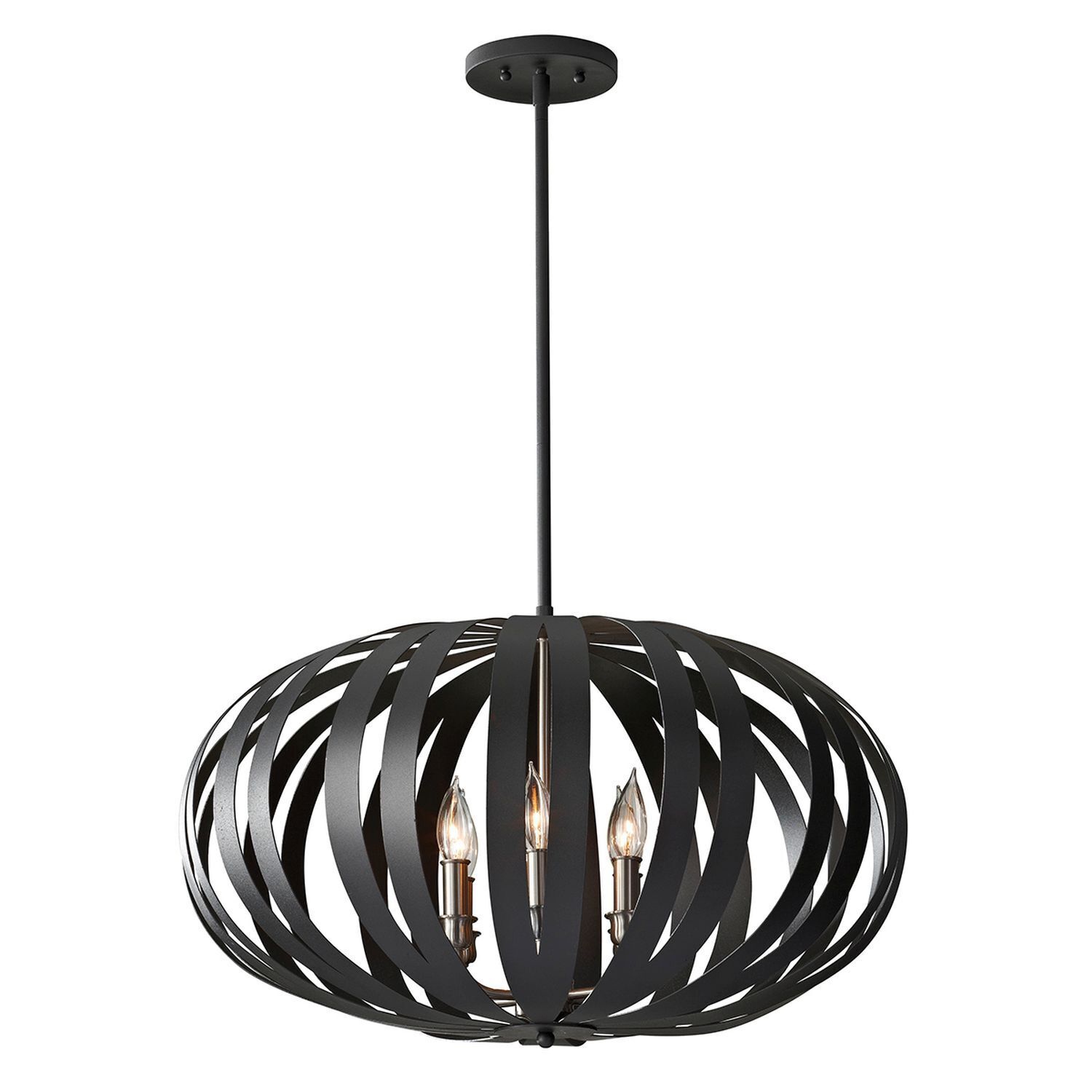 Deckenleuchte CEYDA Schwarz Ø65cm kürzbar Lampe