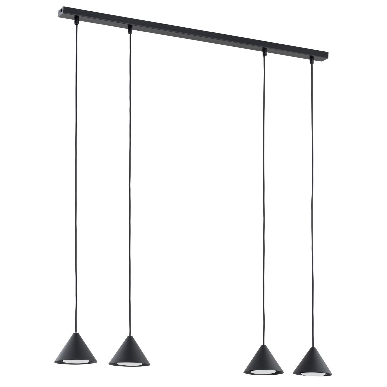 Lampe à suspendre métal L : 90 cm Noir GX53 4 flammes Schaukel, Spielzeug