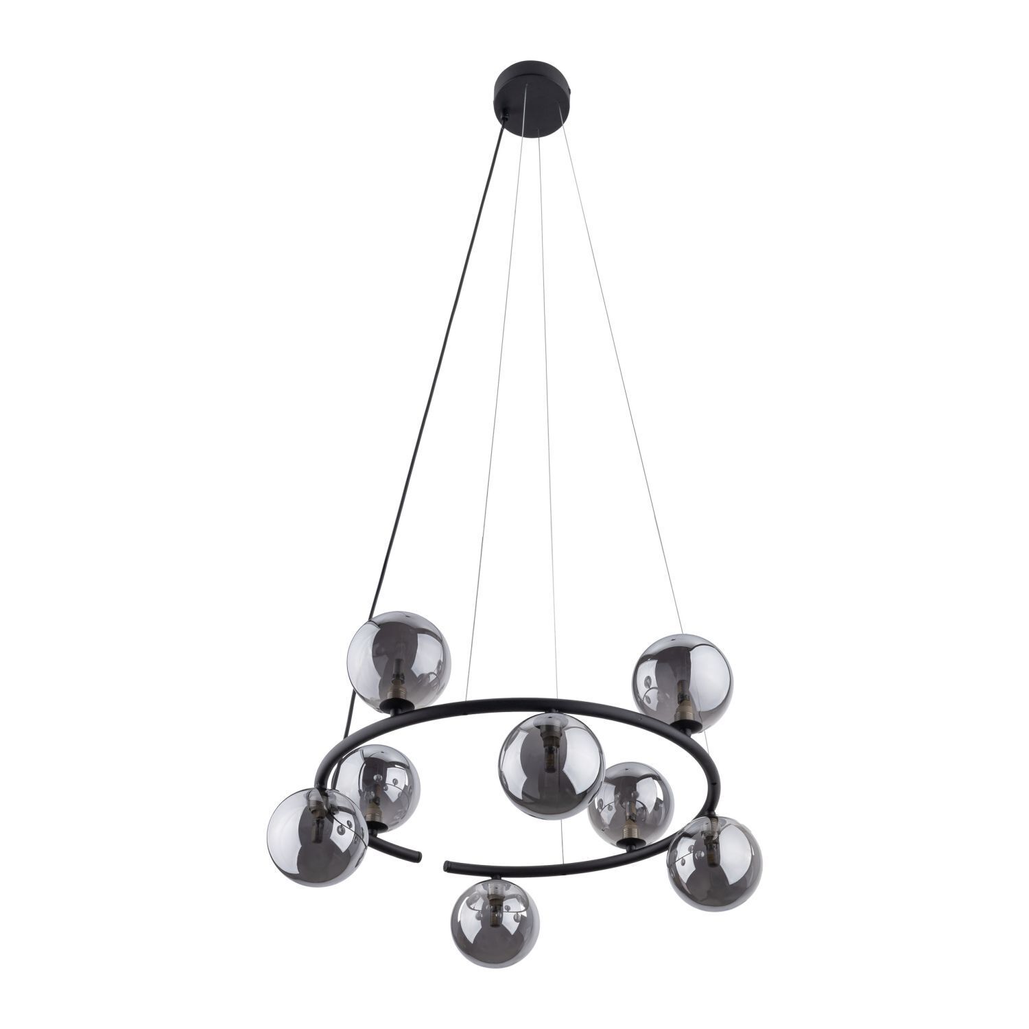 Hängeleuchte Metall Rauchglas G9 Ø 62 cm H: max. 140 cm