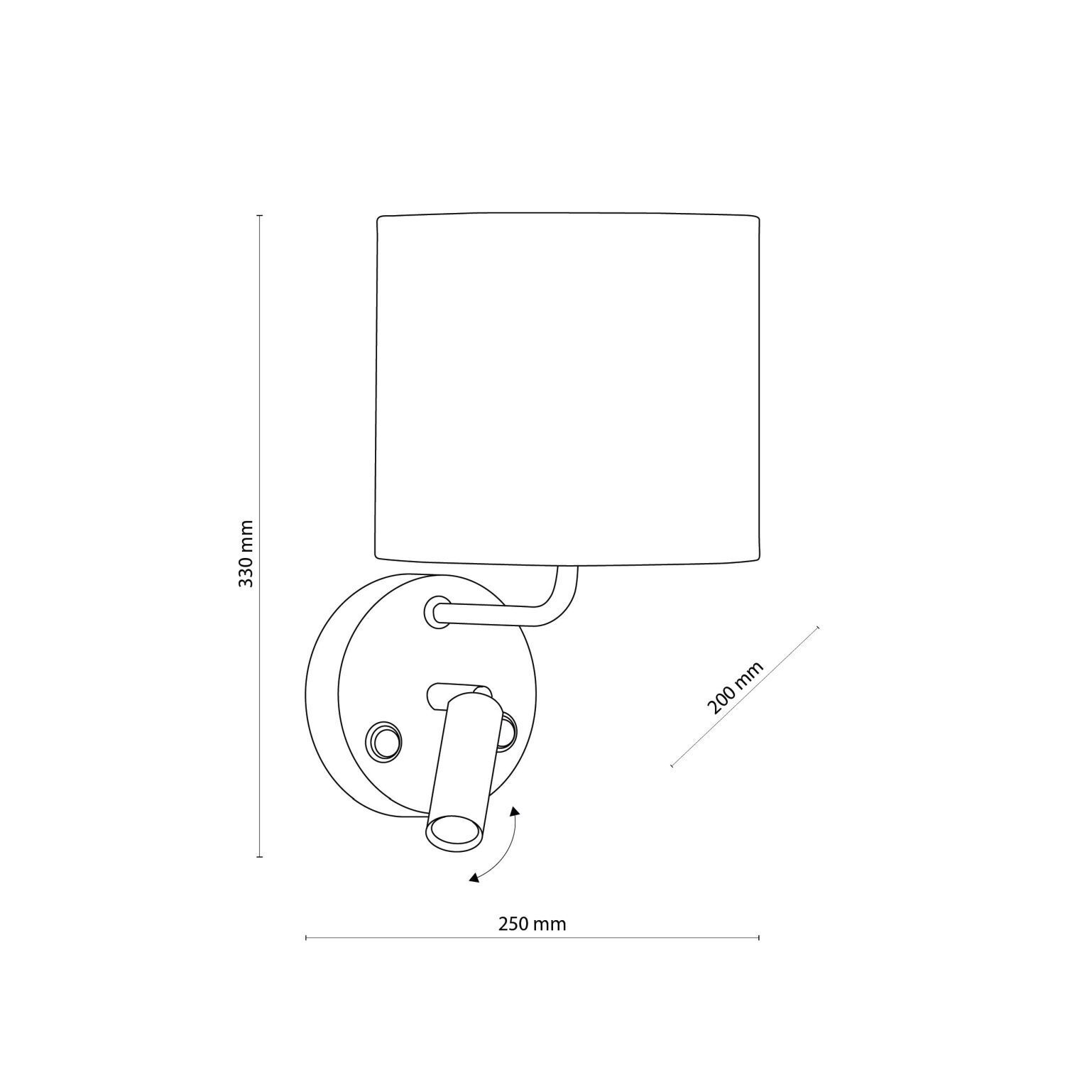Applique avec lampe de lecture Interrupteur blanc or DEMETRIO