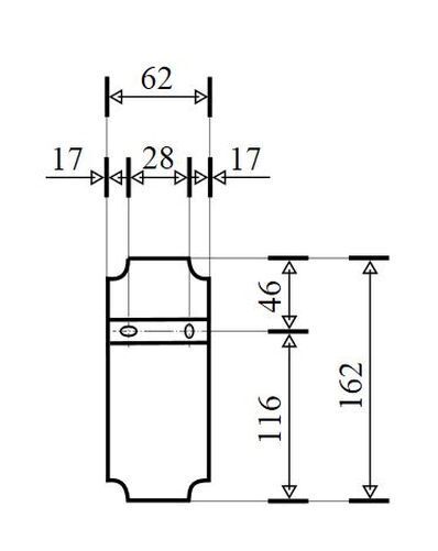 Längliche Jugendstil Wandleuchte MARLENE Schaubild