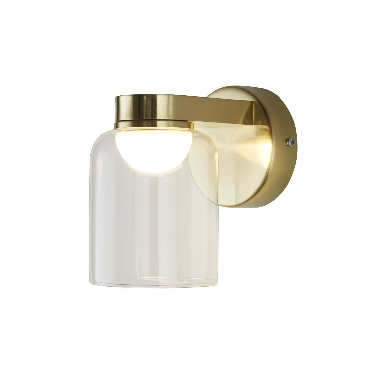 Petite applique LED Abat-jour en verre Métal P:16 cm IP44 6 W