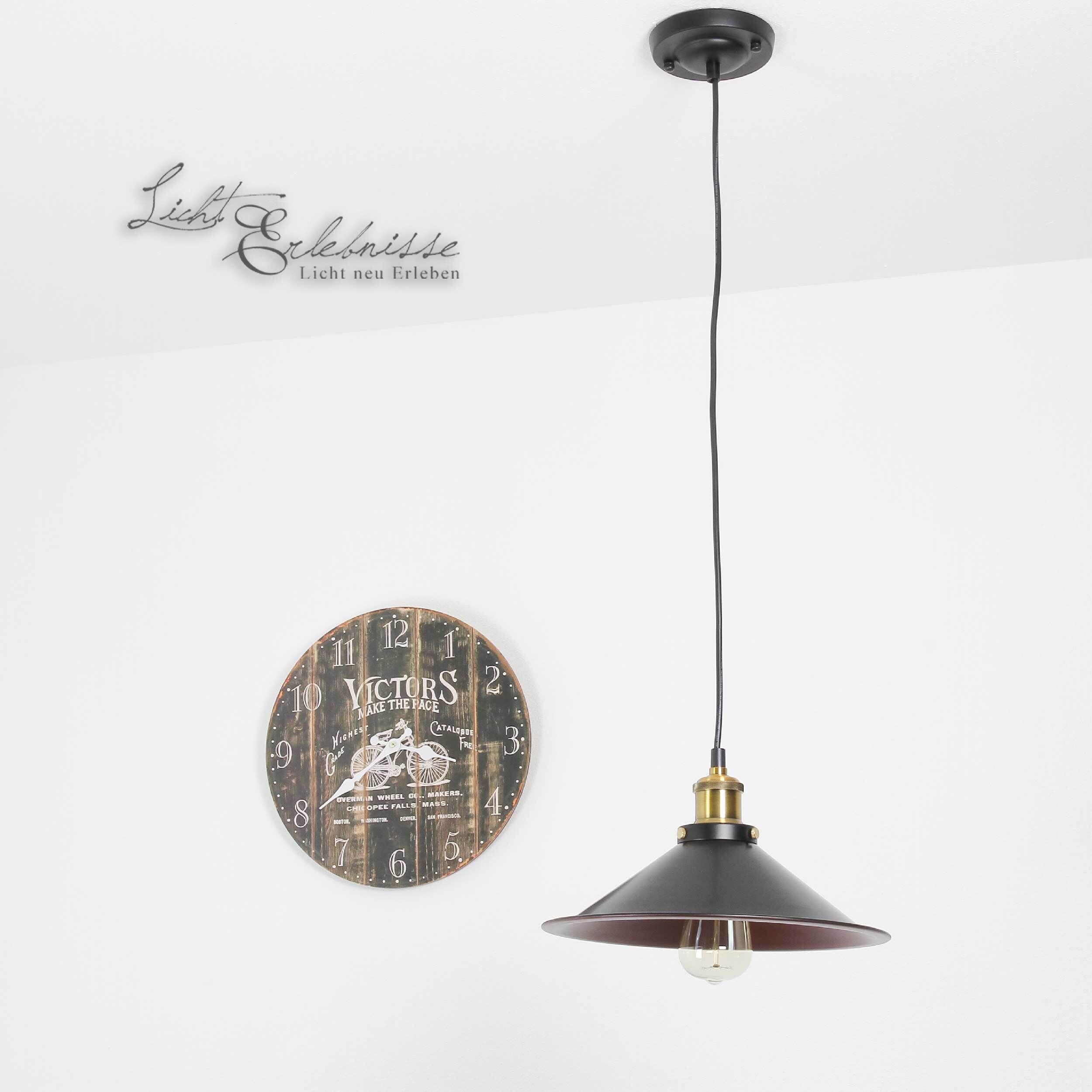 Industrial Hängeleuchte DOVER Ø30cm Schwarz Kupfer Lampe