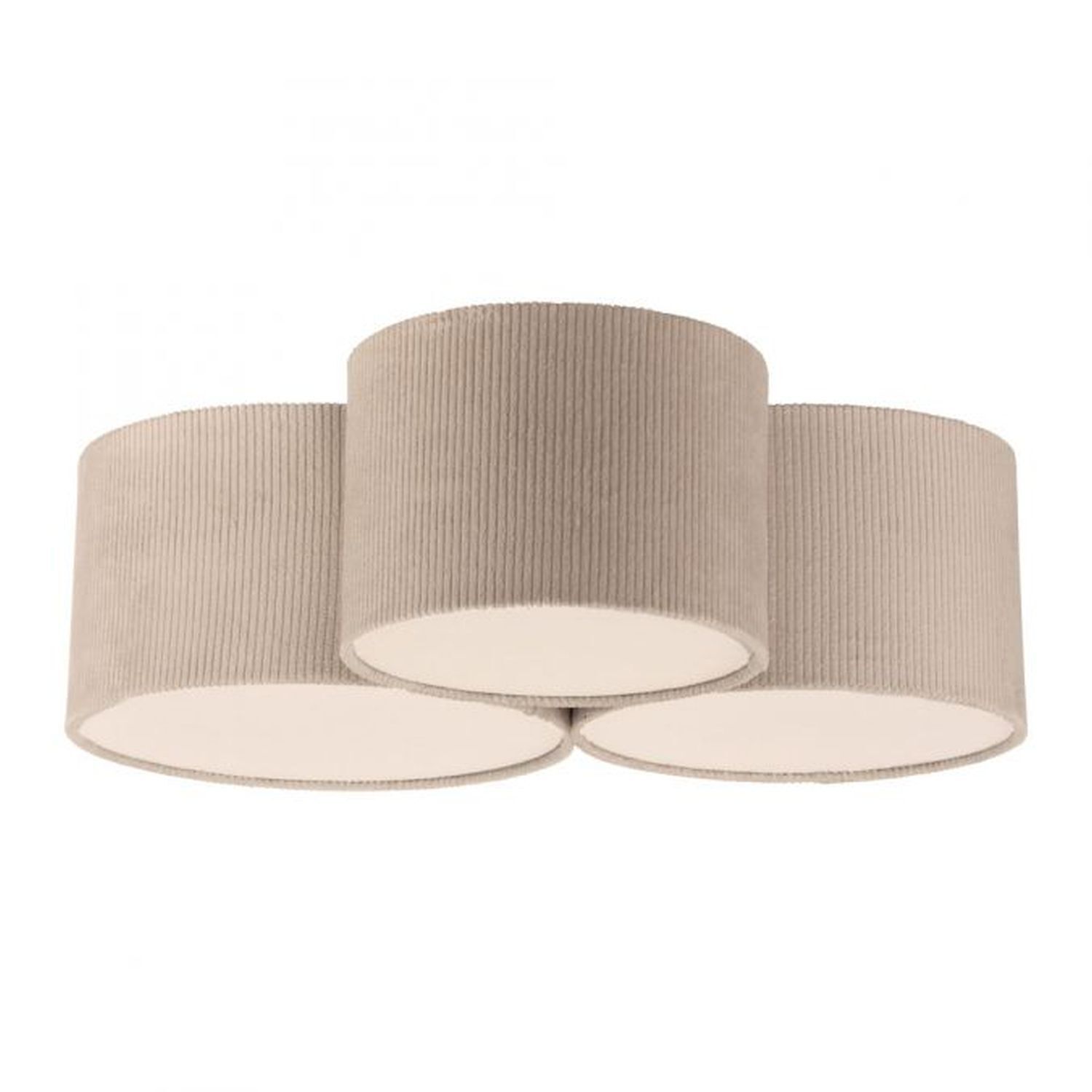 Lampe de plafonnier confortable Beige E27 L:70 cm 3-flmg faible éblouissement
