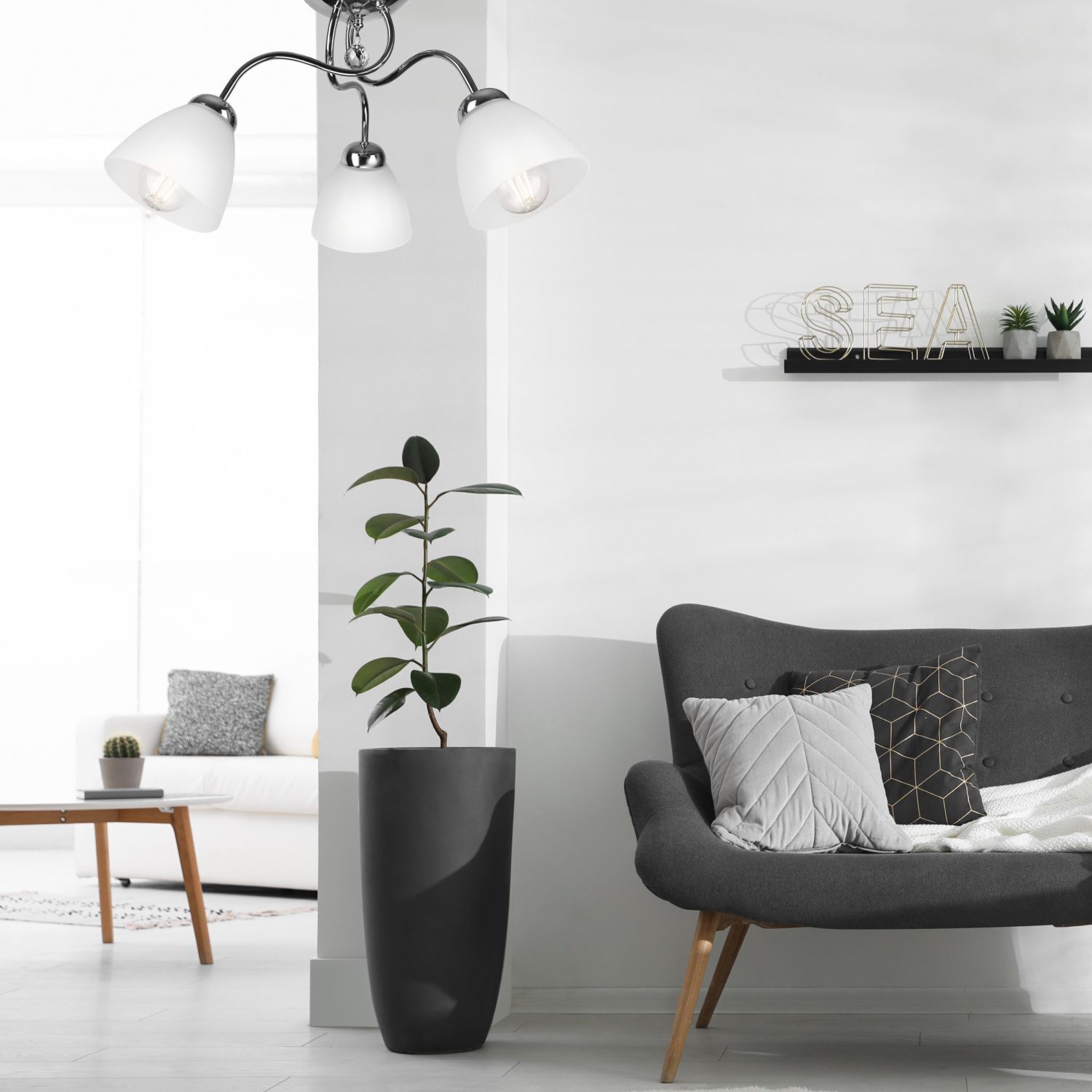 wohnzimmer, pflanze, trockener-lieblings, sofa, deko-sessel
