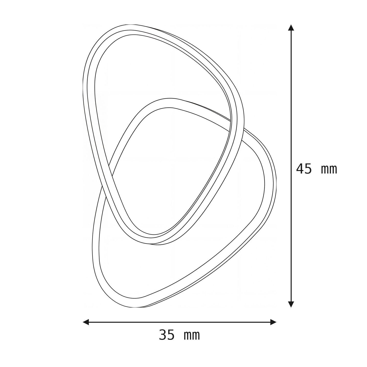 Applique LED Blanc Noir 40 W 4680 lm H:45 cm ring, oval, metallisch, abmessungen-35x45mm, zierde