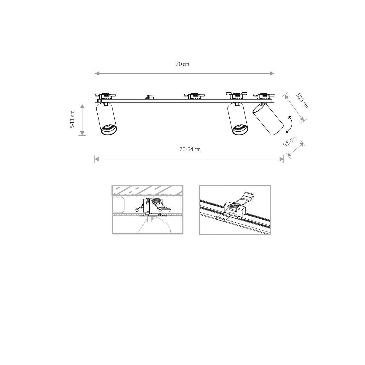 Spurenelemente, Bar-Licht, Track-Rail, Lichter, Deckenmontage