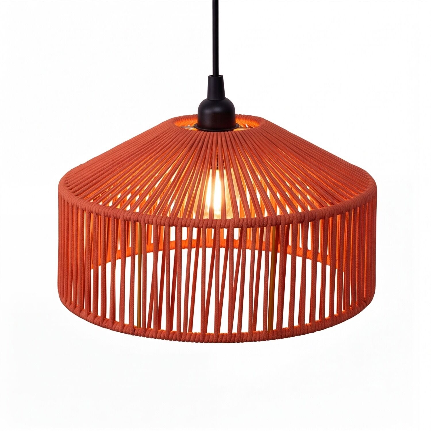 126612-pendelleuchte-aussen-seil-lampenschirm-e27-ip54-rund-d-30-cm-schwarz-terracotta-modern-aussenleuchte-garten-haengelampe-balkon-4 Hängelampe, Korblampe, Papier/Zellulose Rope, Orangene Farbe, Lichtquelle