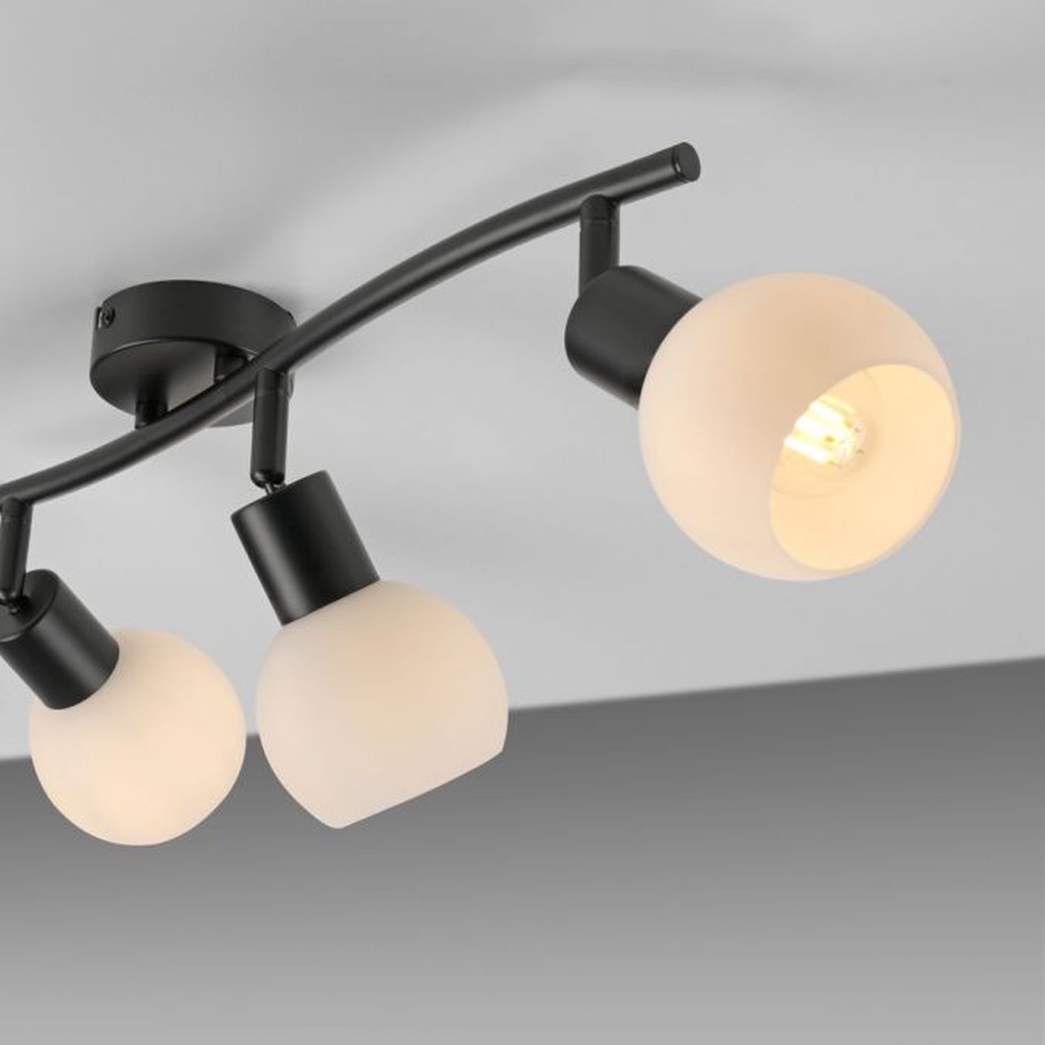 Spot de plafond verre métal incl E14 3000 K flexible