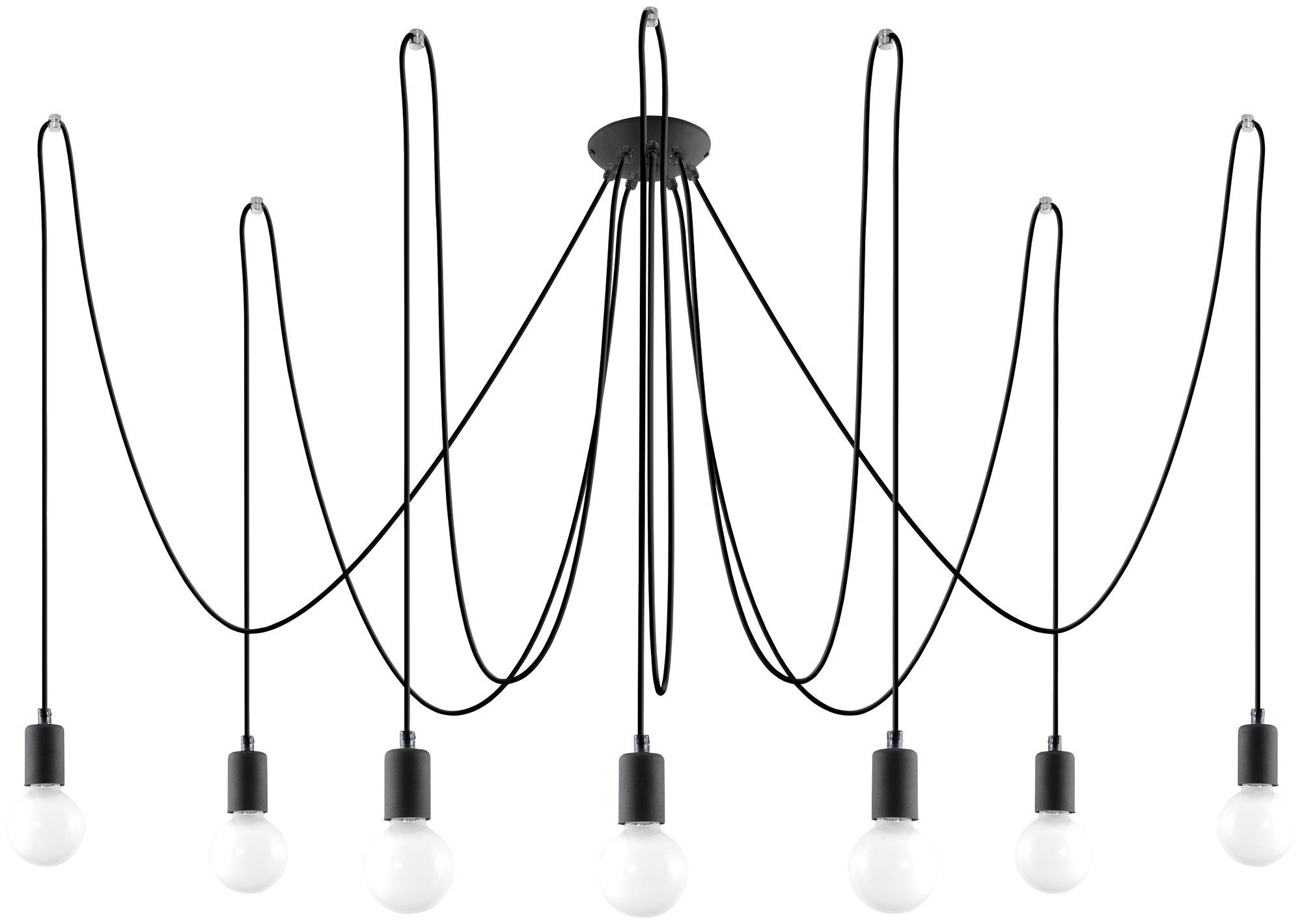 XXL Lampe suspendue noire réglable jusqu'à 3 m E27