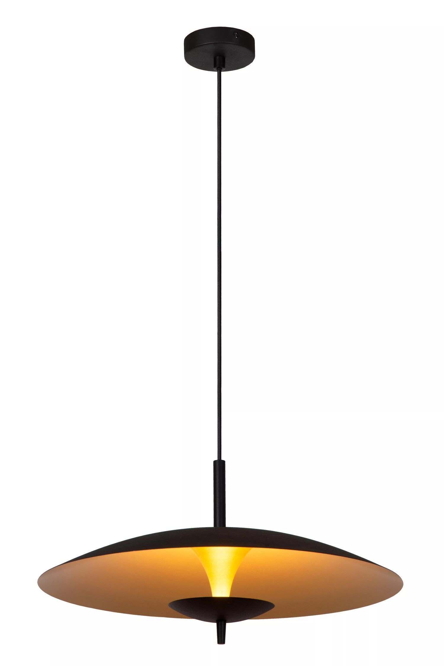 LED Hängeleuchte Loft Metall Schwarz Gold Ø47 cm 3000 K Lampe, Deckenventilator, Gerät, Elektrisches Gerät, Kronleuchter