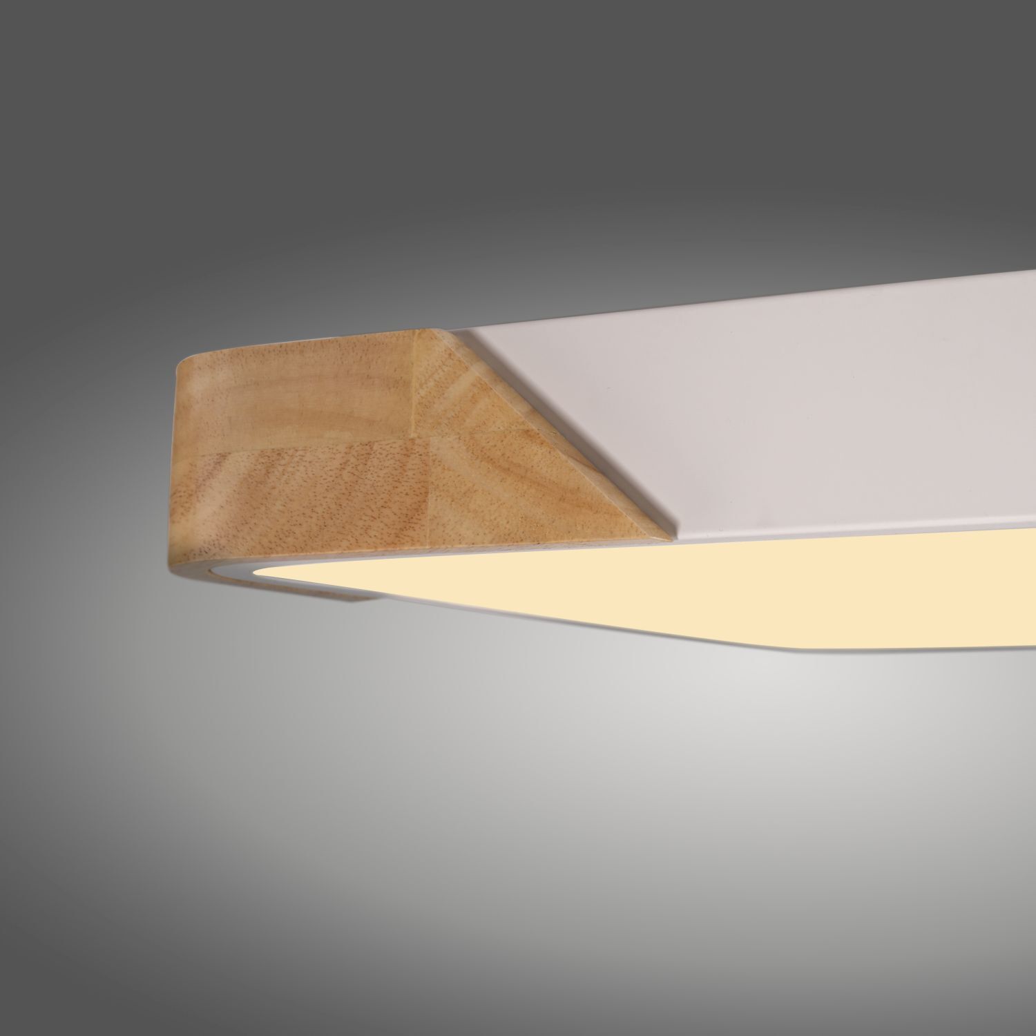 Plafonnier LED Bois L:32 cm Blanc Naturel 3000 K Holz, Sperrholz