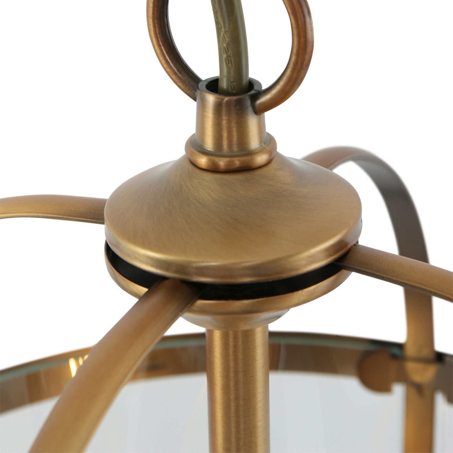 Lampe à suspendre verre métal en bronze L:23 cm E14 élégant