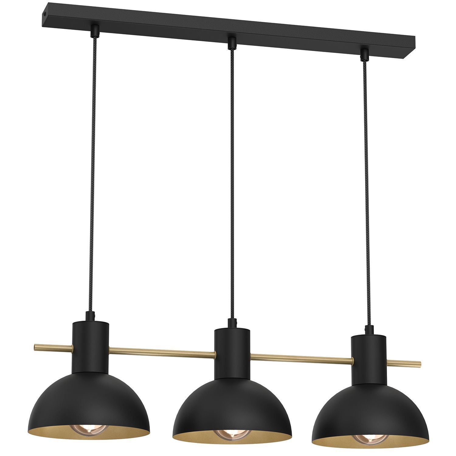 Elegante Pendelleuchte Dunkelblau Gold E27 64 cm lang
