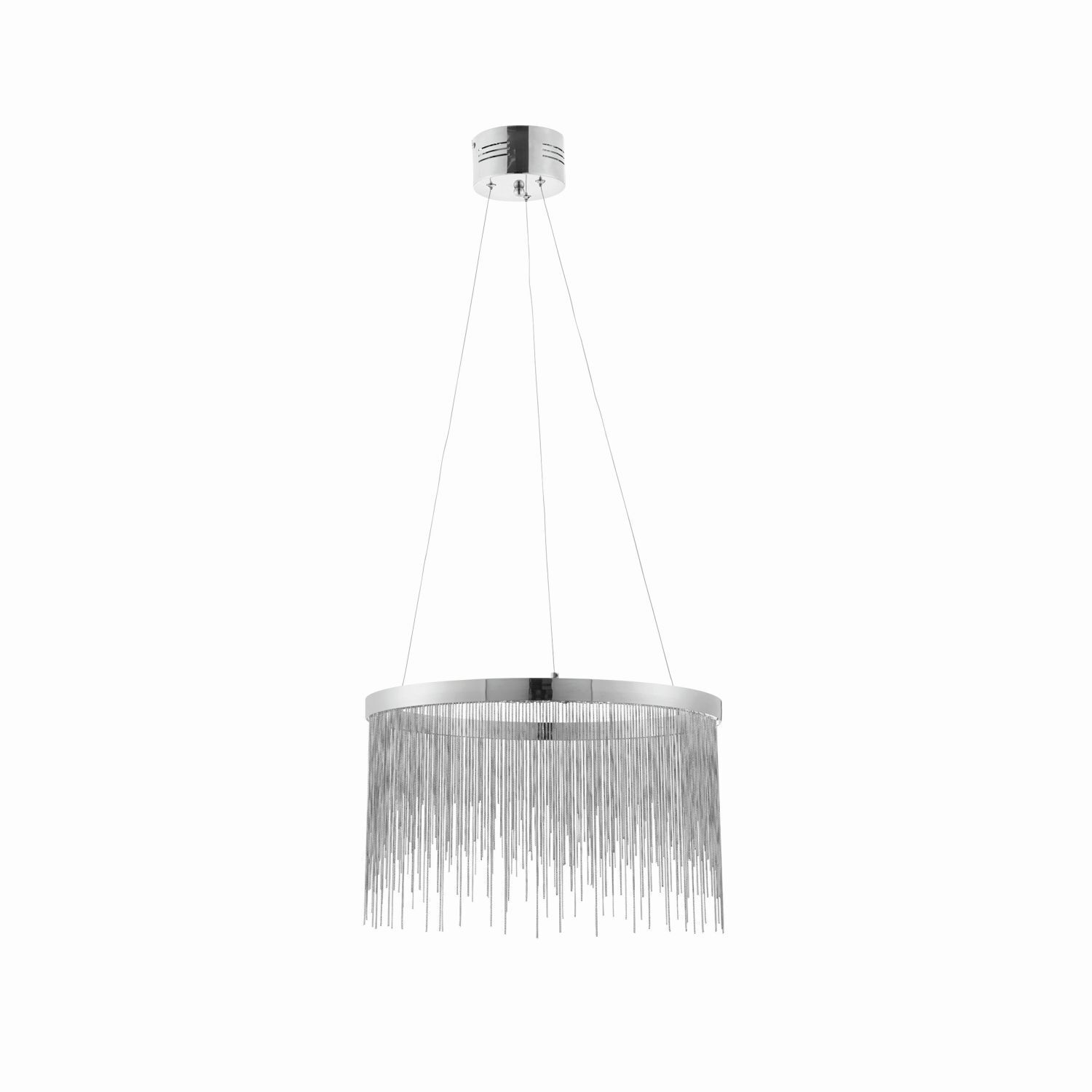 LED Hängeleuchte rund D: 45 cm Chrom Silber 2800 K 2600 lm