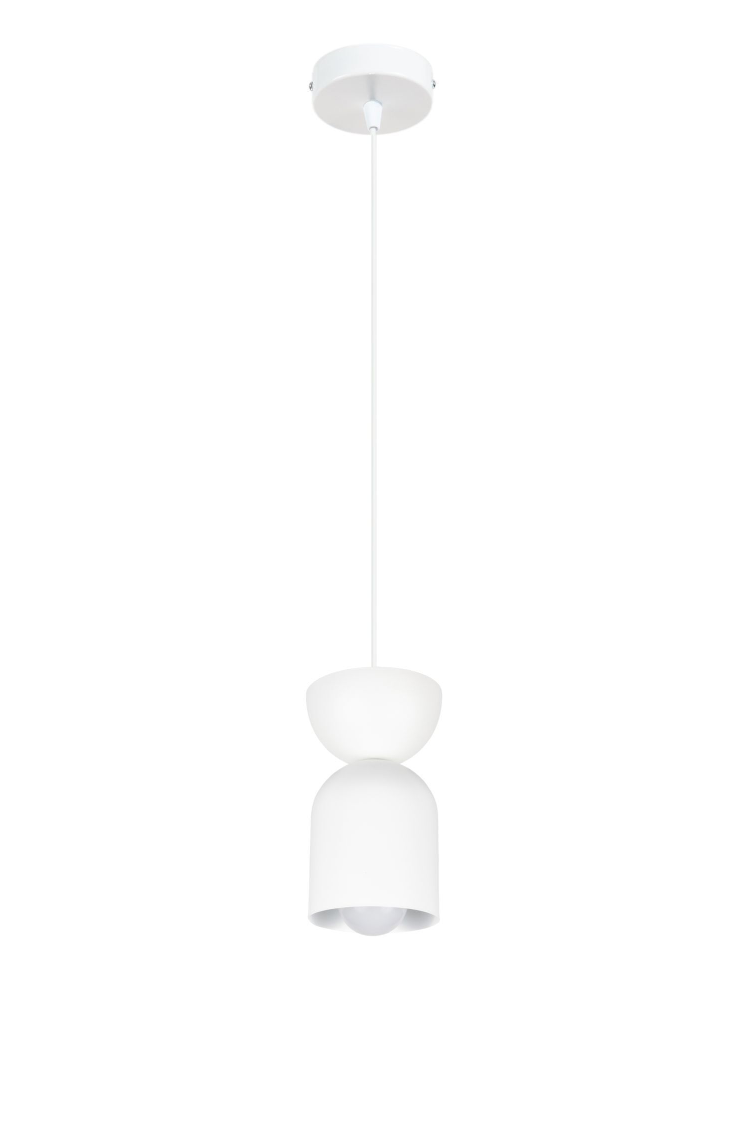 Lampe à suspendre minimaliste Blanc Intemporel E27 Ø11 cm rond