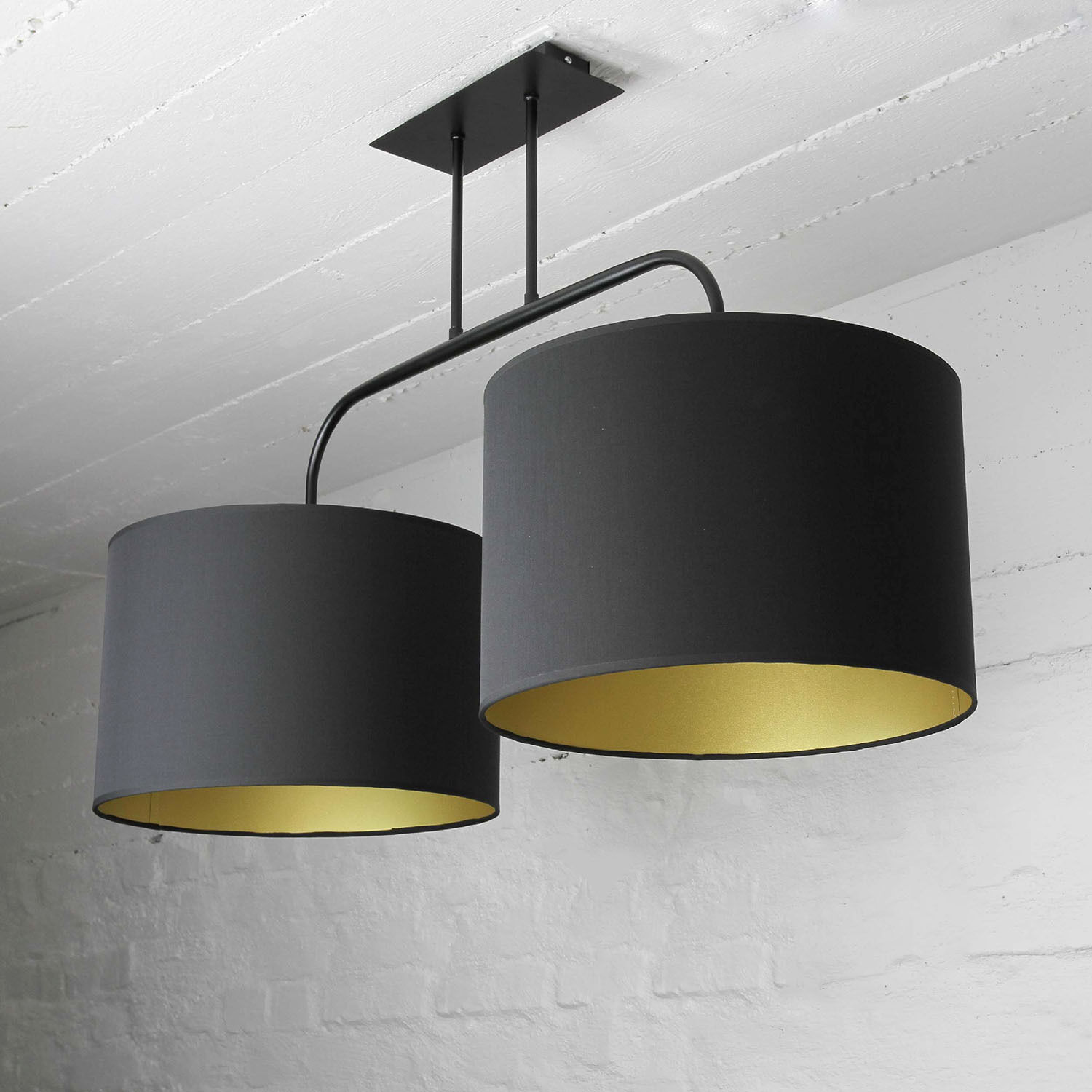 Loft Deckenleuchte Alice mit schwarzen Schirmen Lampe