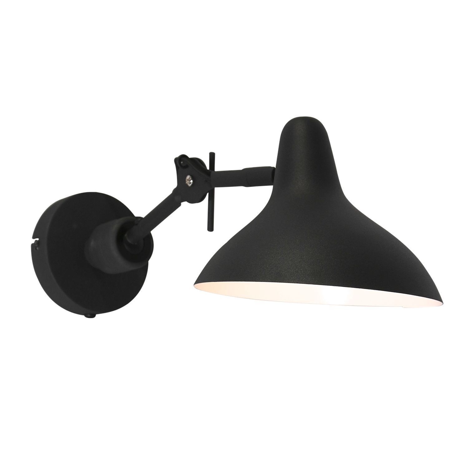 Spot mural mobile métal noir P:50 cm E27 Retro