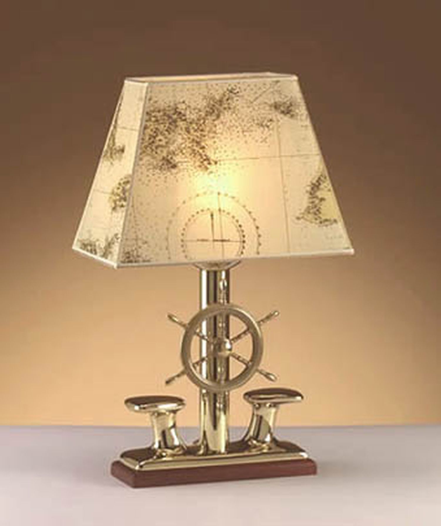 Edle Tischlampe NAUSICA Messing H:53cm Maritim