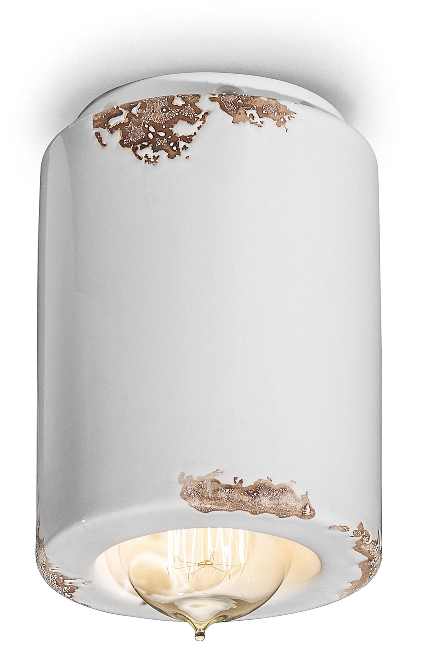 Spot Lampe Decke Keramik rund D: 8,5 cm Aufputz E14
