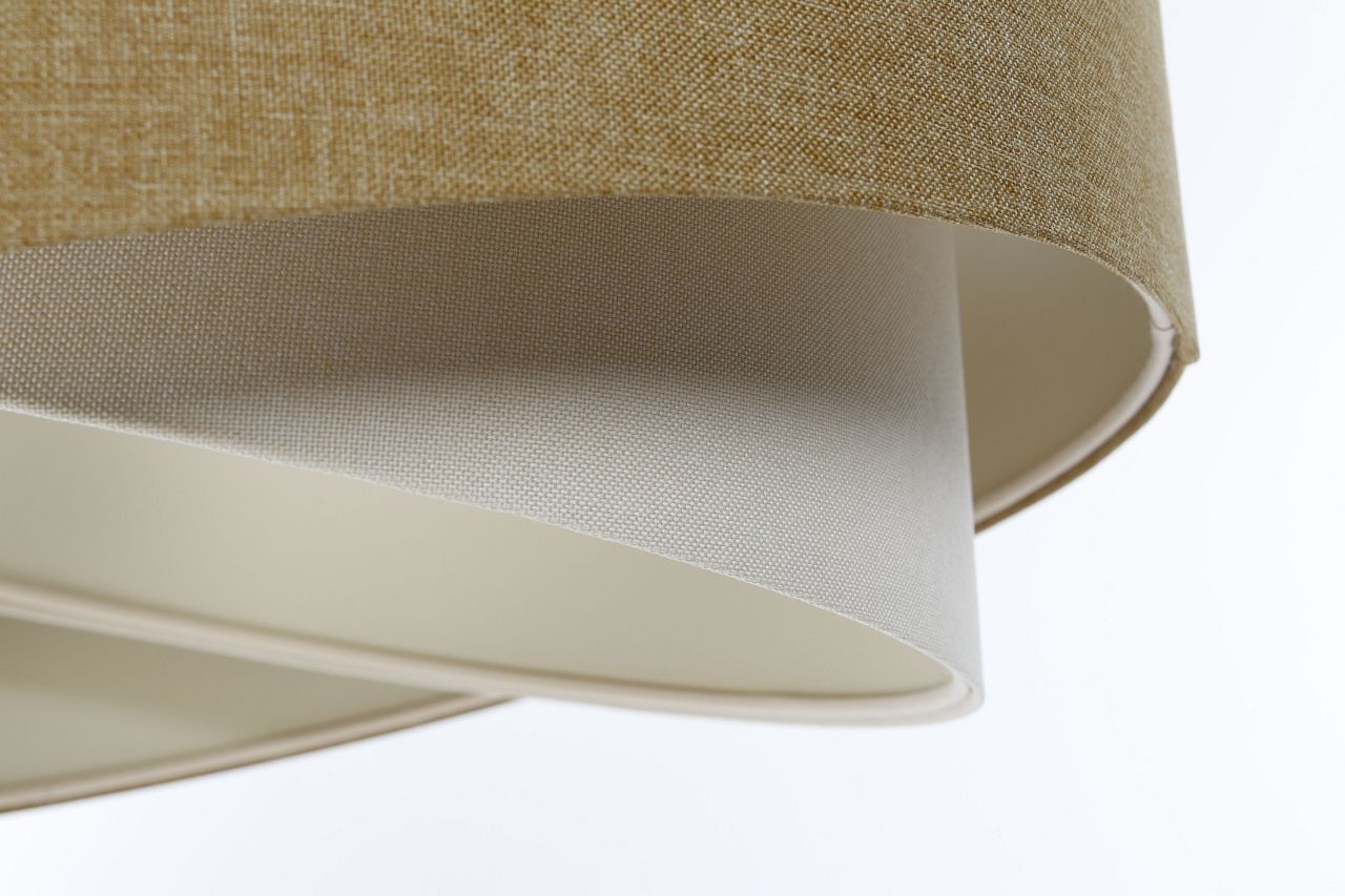 Pendelleuchte rund D: 40 cm E27 Beige Creme verstellbar Lampe, Lampenschirm