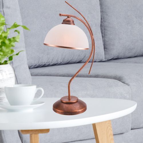 Elégante lampe de table KALONA brun Art Nouveau 49cm